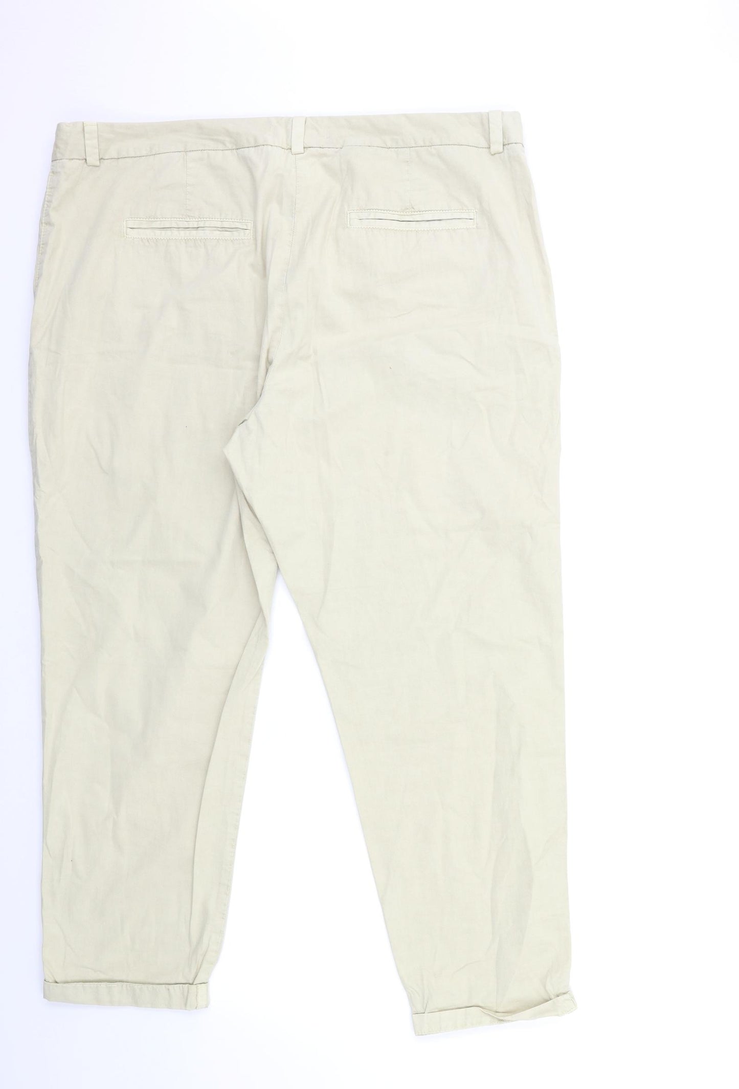 Marks and Spencer Womens Beige   Chino Trousers Size 20 L28 in