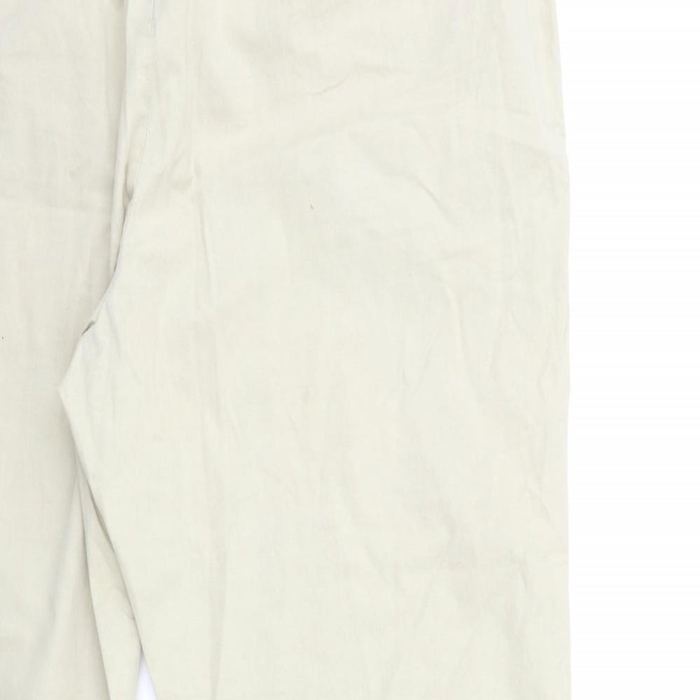 Marks and Spencer Womens Beige   Chino Trousers Size 20 L28 in