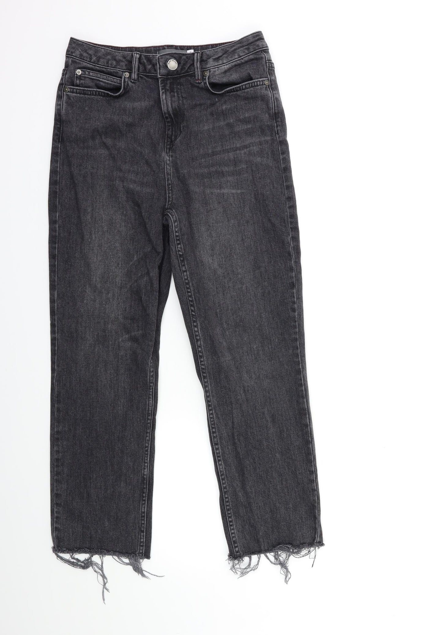 Mint Velvet Womens Grey  Denim Straight Jeans Size 10 L25 in