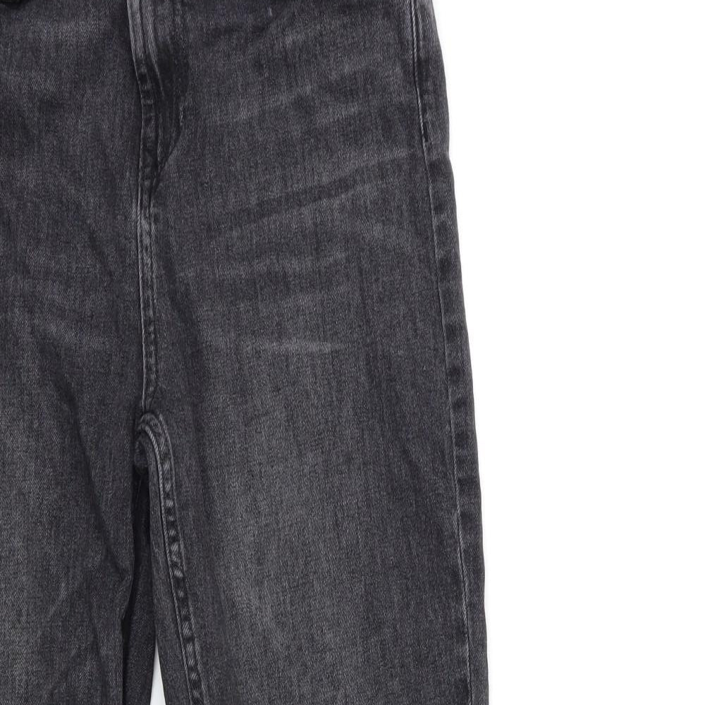 Mint Velvet Womens Grey  Denim Straight Jeans Size 10 L25 in