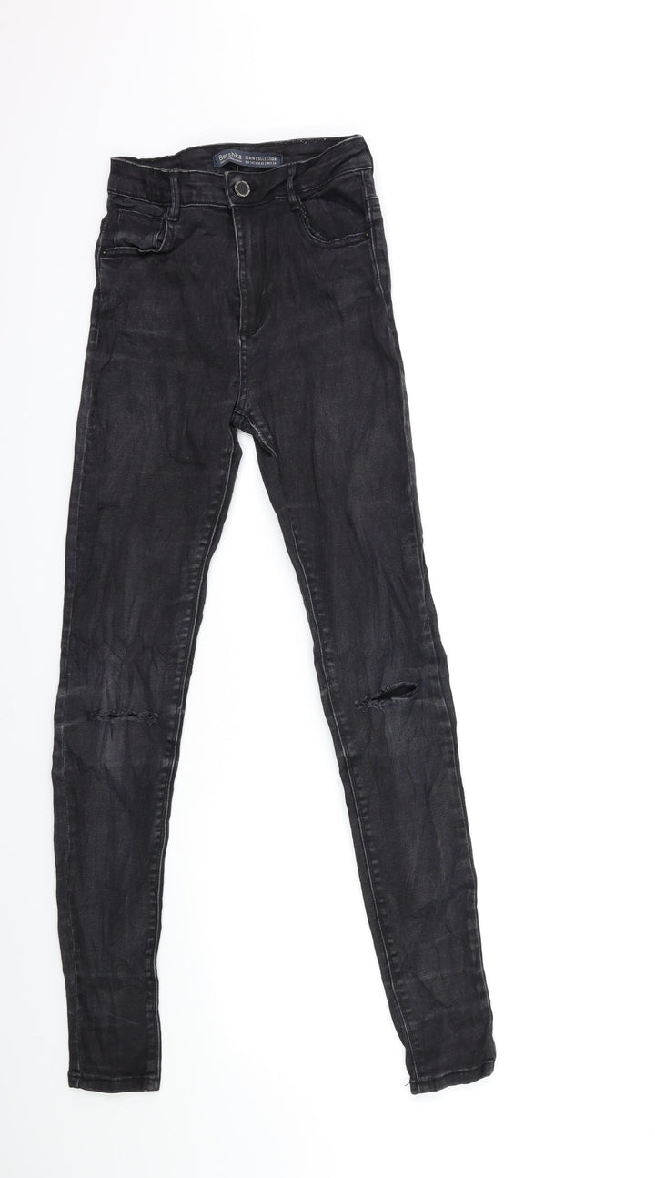Bershka Womens Grey Denim Skinny Jeans Size 6 L28 in