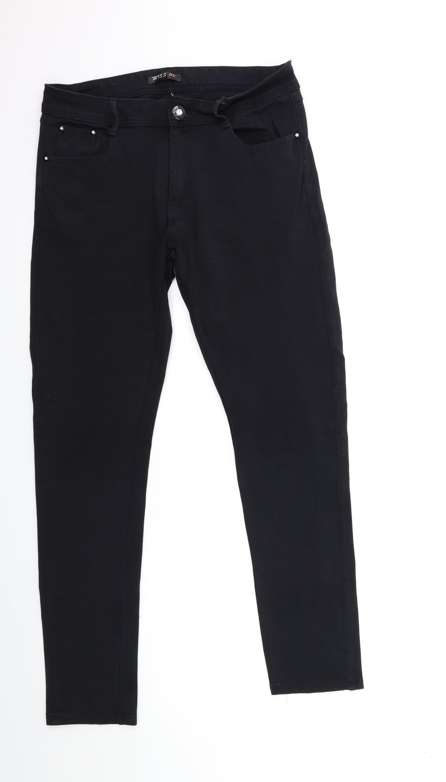 Miss Ok Womens Black   Trousers  Size 16 L29 in