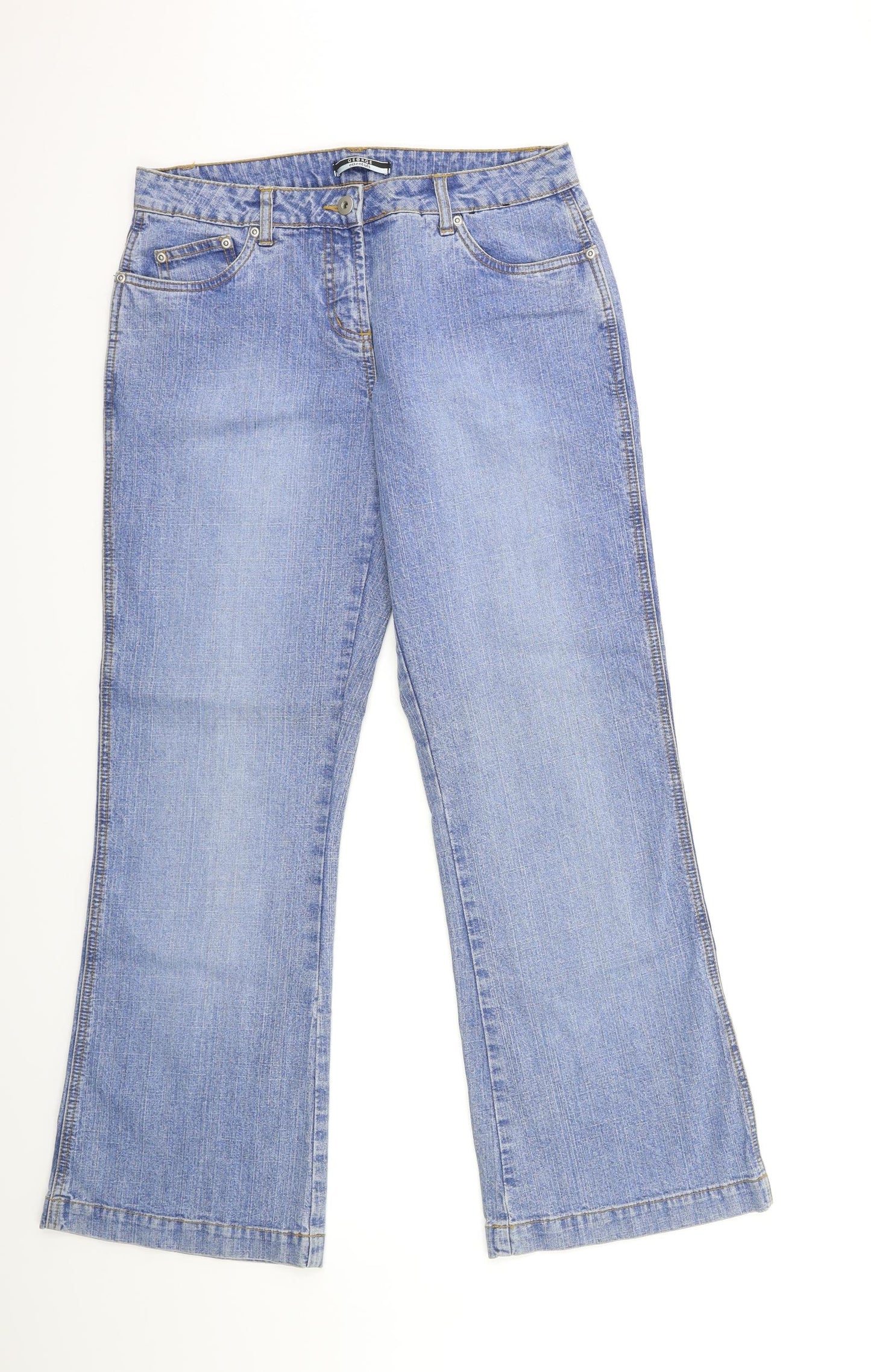 George Womens Blue  Denim Flared Jeans Size 12 L31 in