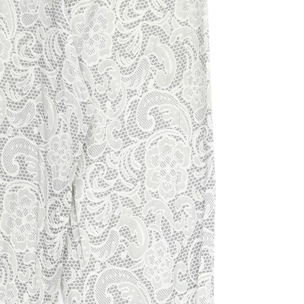 Topshop Womens Green Floral  Trousers  Size 8 L30 in