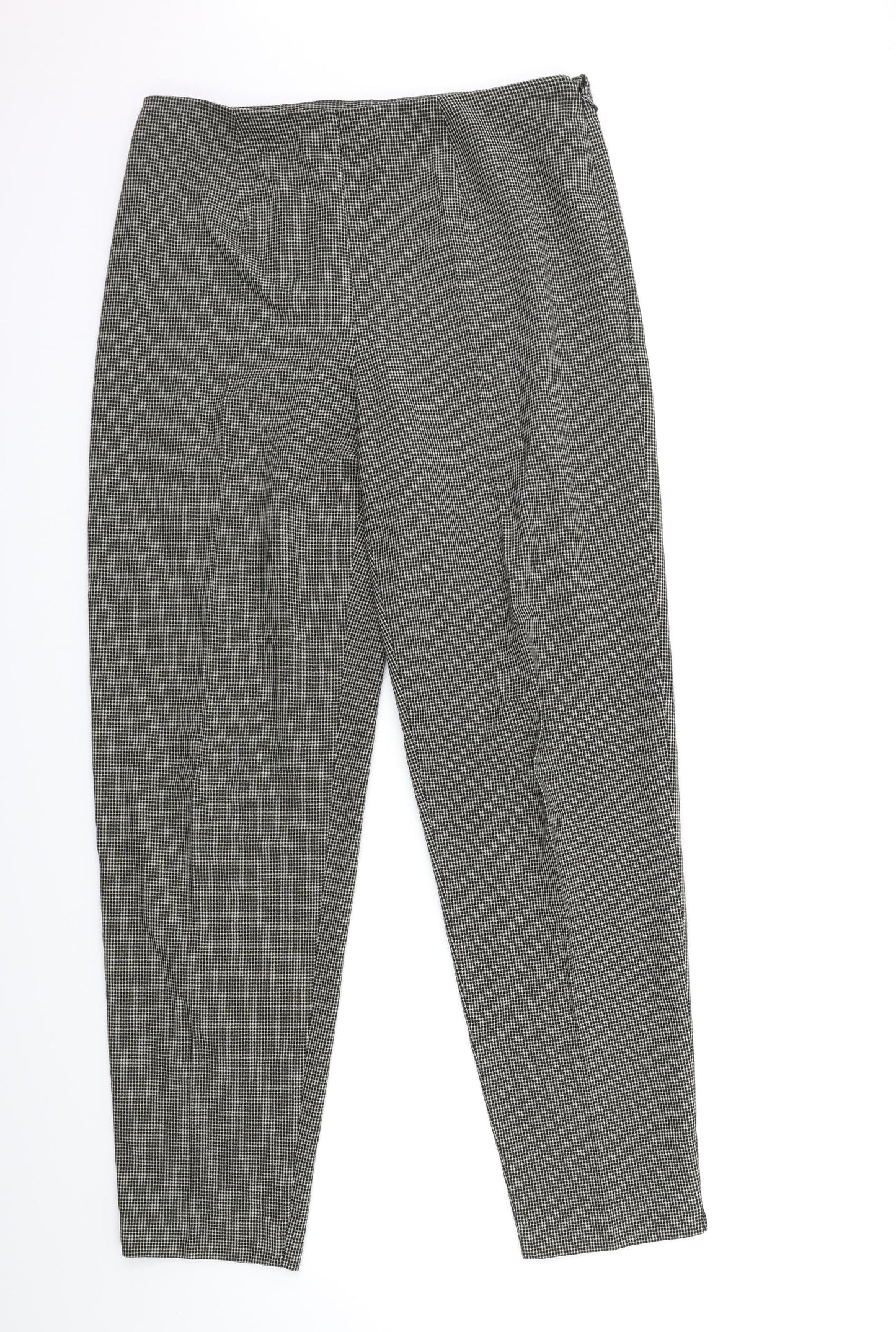 Marks and Spencer Womens Black Check  Trousers  Size 14 L30 in