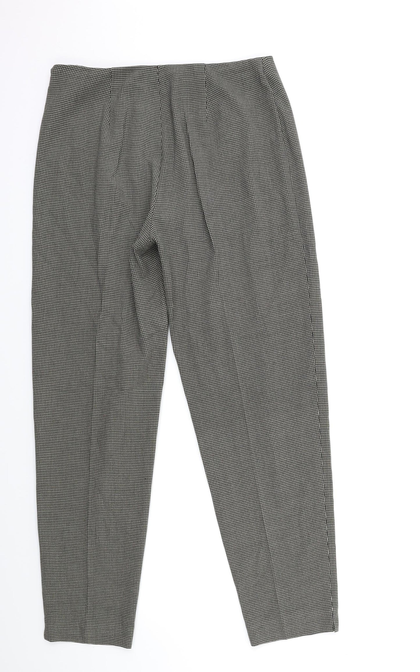 Marks and Spencer Womens Black Check  Trousers  Size 14 L30 in