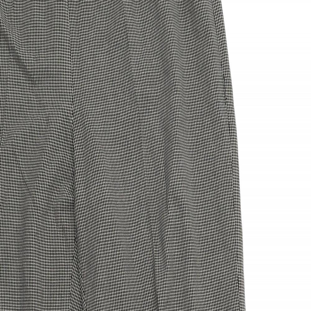 Marks and Spencer Womens Black Check  Trousers  Size 14 L30 in