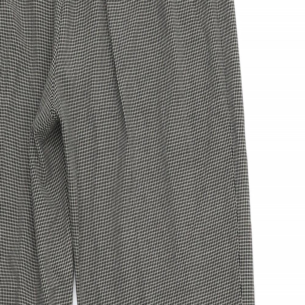 Marks and Spencer Womens Black Check  Trousers  Size 14 L30 in