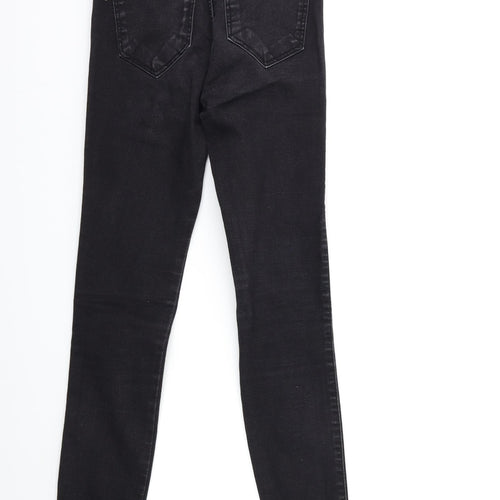 Zara Womens Black Striped Denim Skinny Jeans Size 6 L27 in