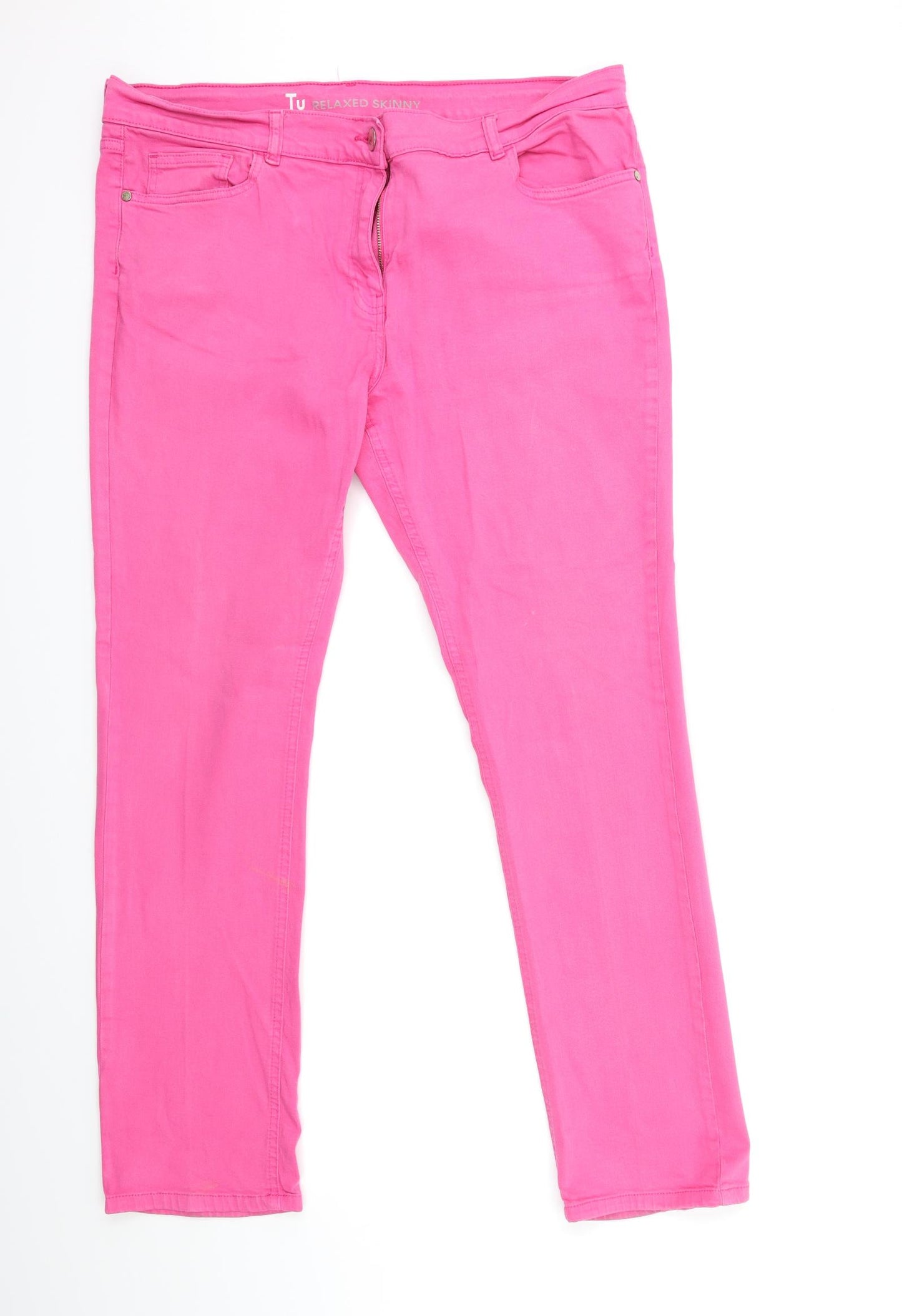 TU Womens Pink  Denim Skinny Jeans Size 18 L30 in