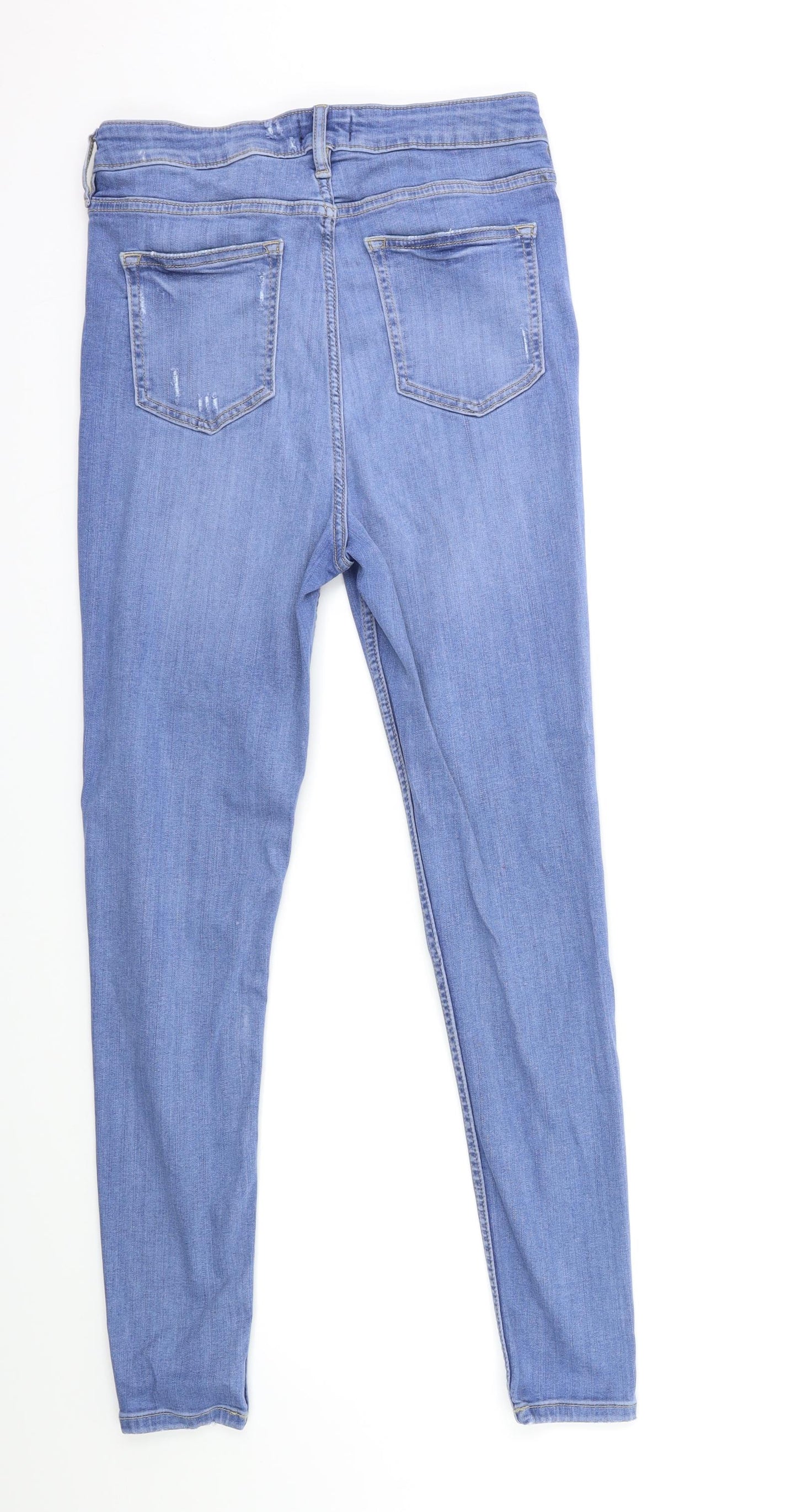 F&F Womens Blue  Denim Skinny Jeans Size 12 L28 in