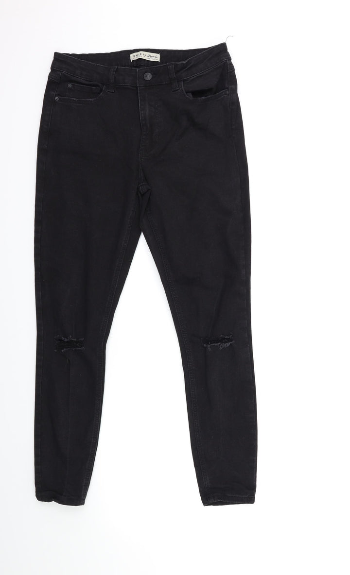 Denim & Co. Womens Black Denim Skinny Jeans Size 12 L27 in