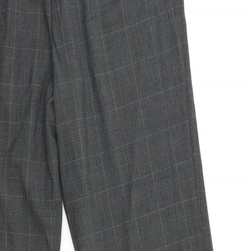 JM Collection Womens Grey Check  Trousers  Size 14 L30 in