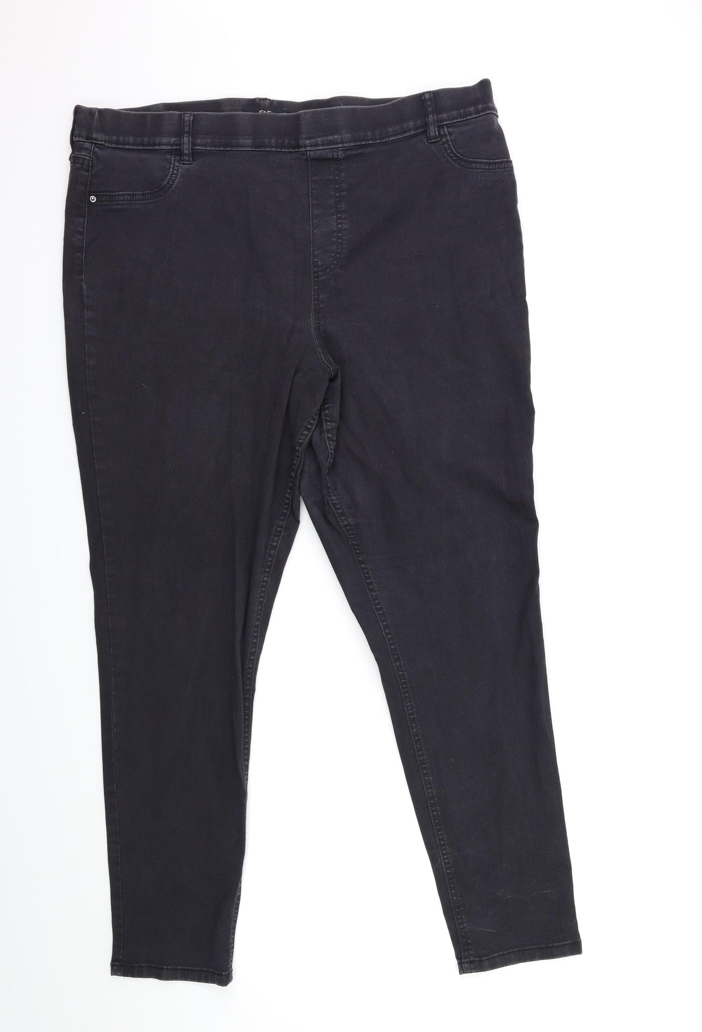 F&F Womens Black  Denim Jegging Jeans Size 20 L28 in