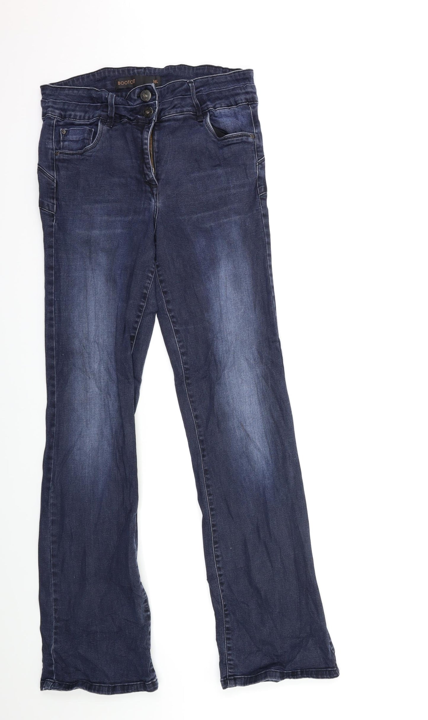 NEXT Womens Blue  Denim Flared Jeans Size 16 L32 in