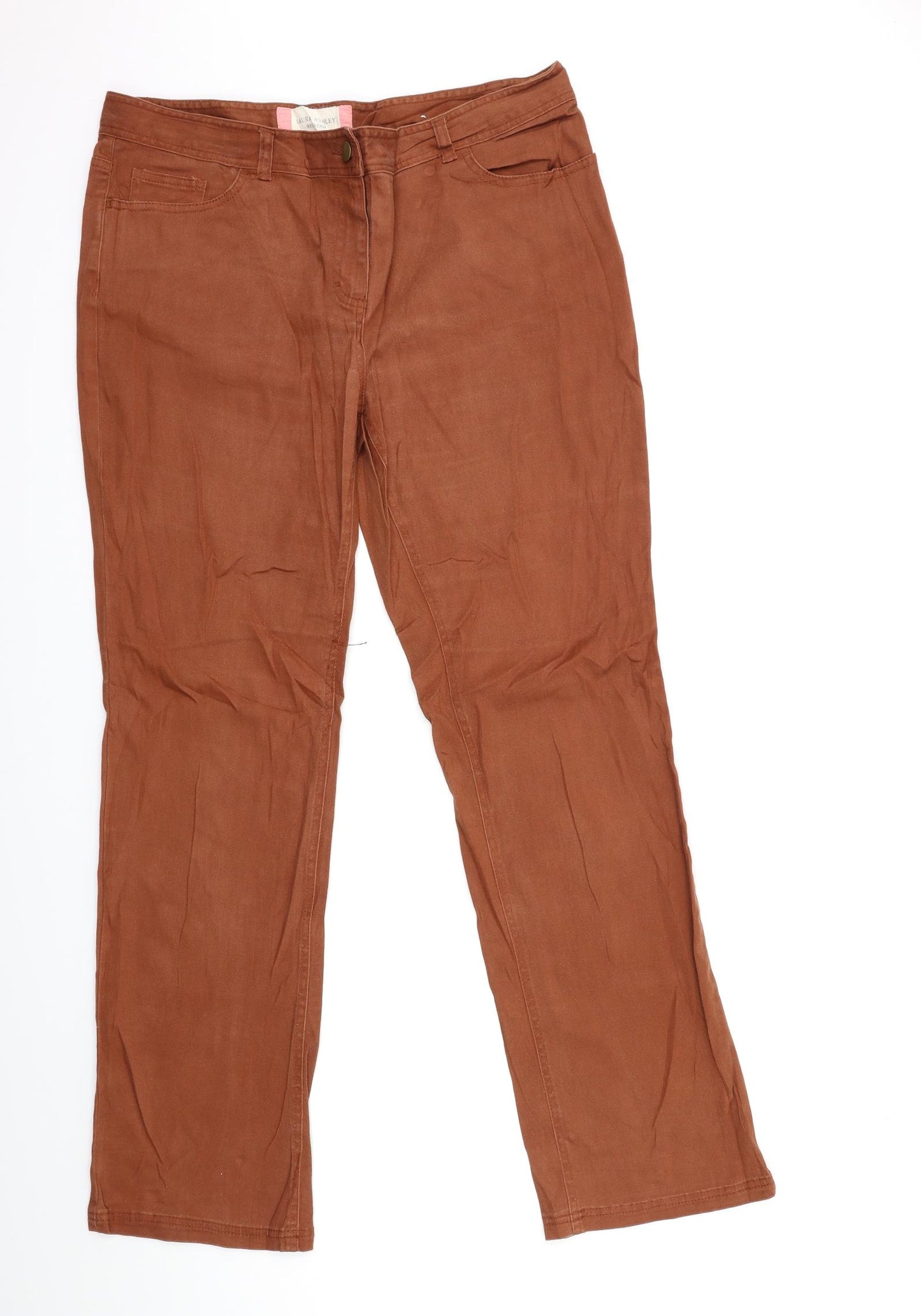 Laura Ashley Womens Brown  Denim Straight Jeans Size 16 L30 in