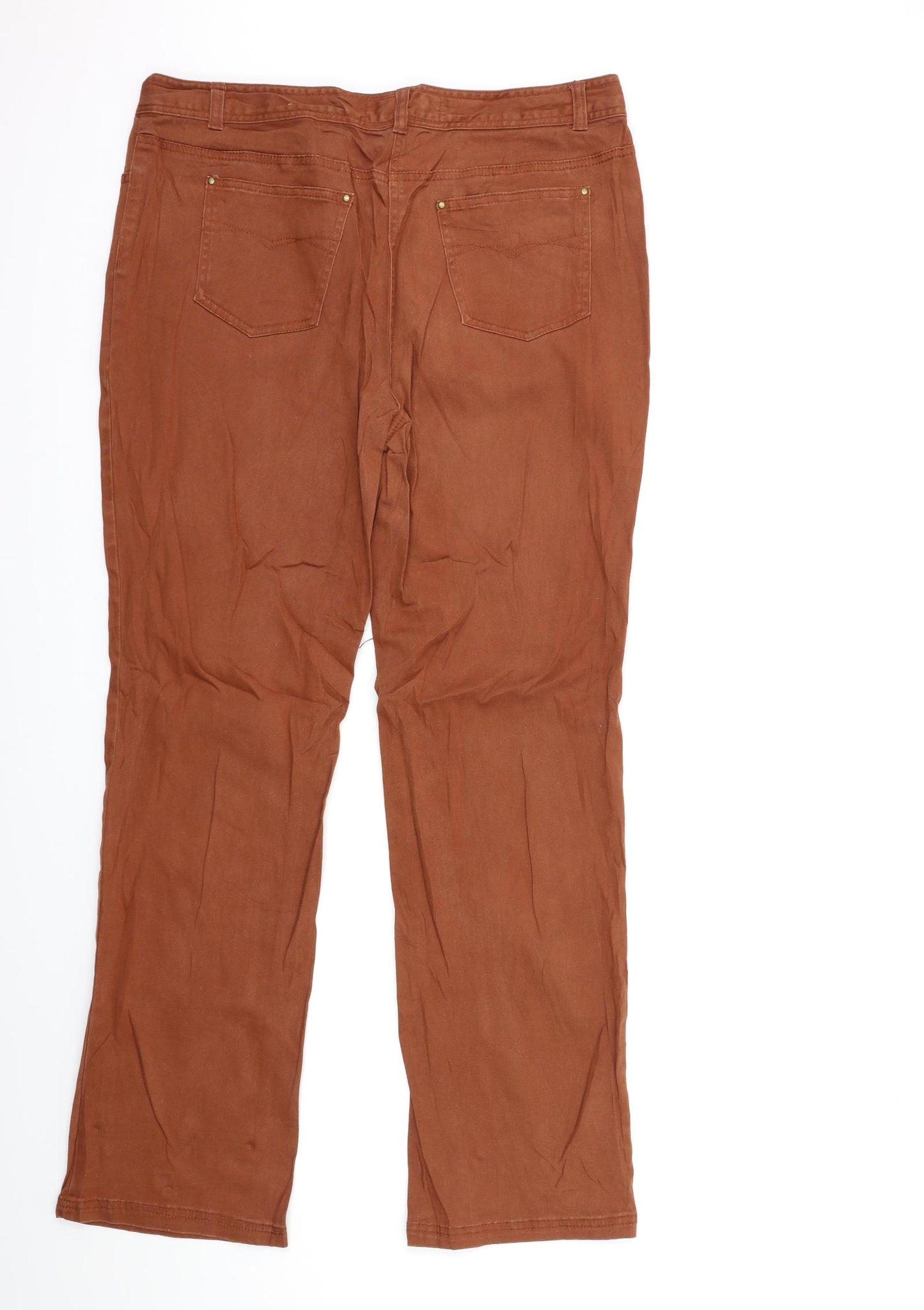 Laura Ashley Womens Brown  Denim Straight Jeans Size 16 L30 in