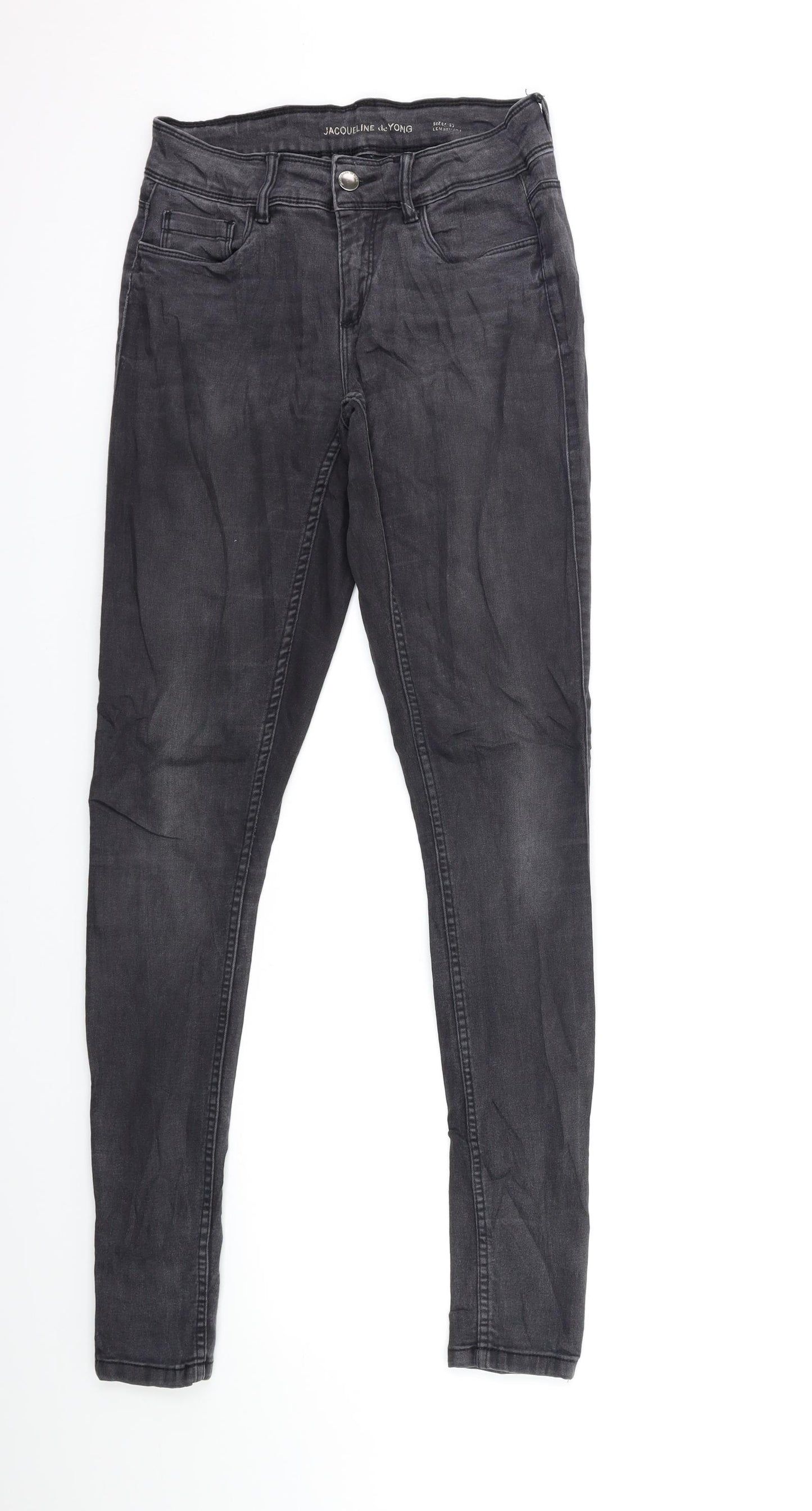Jacqueline De Yong Womens Grey  Denim Straight Jeans Size 26 in L32 in