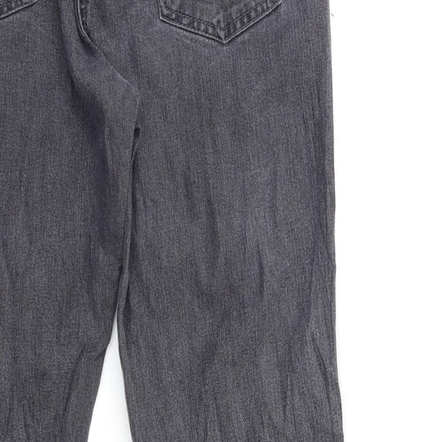 Preworn Womens Grey  Denim Straight Jeans Size 14 L29 in