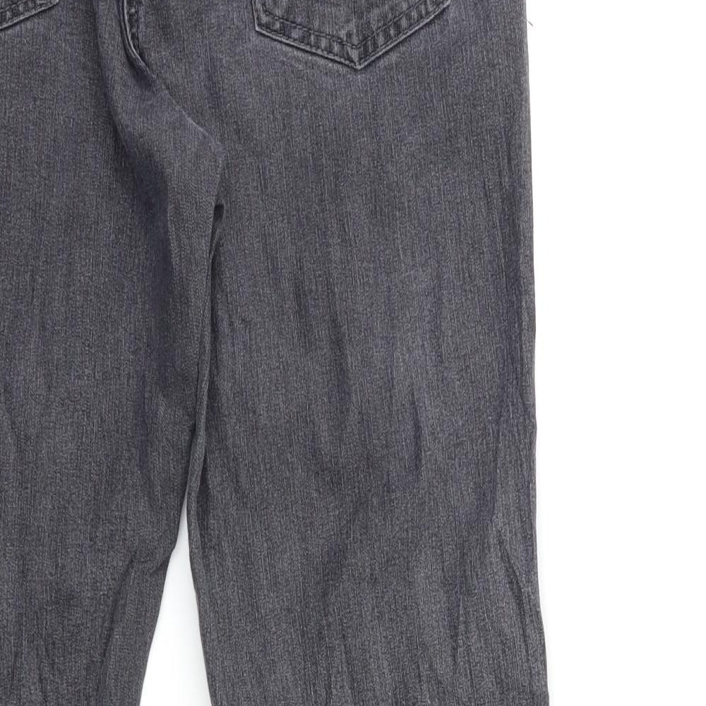 Preworn Womens Grey  Denim Straight Jeans Size 14 L29 in