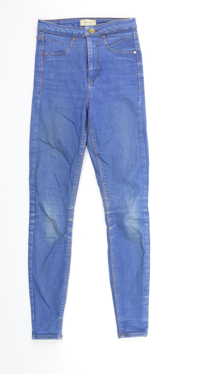 River Island Womens Blue Denim Skinny Jeans Size 6 L28 in