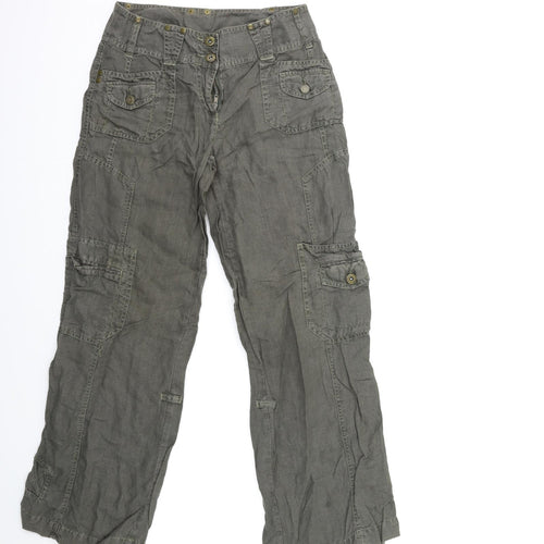 NEXT Womens Green   Cargo Trousers Size 6 L27 in