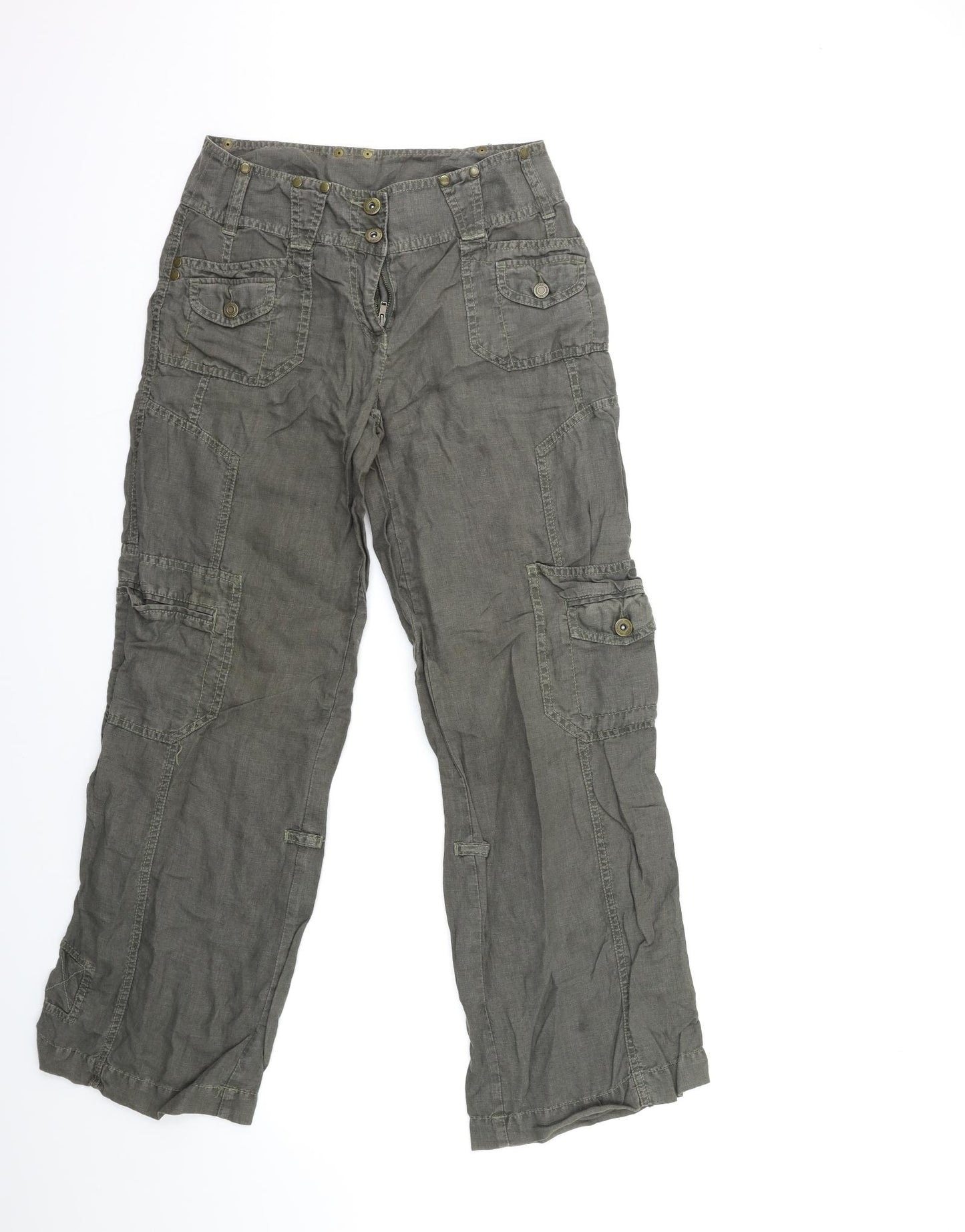 NEXT Womens Green   Cargo Trousers Size 6 L27 in