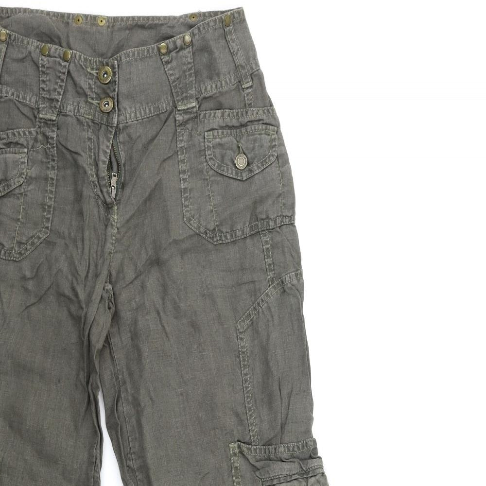 NEXT Womens Green   Cargo Trousers Size 6 L27 in