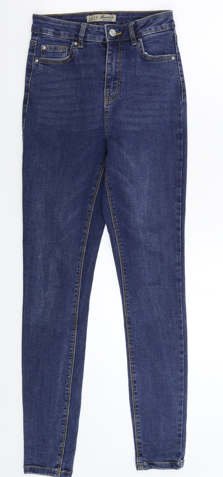 Denim & Co. Womens Blue Denim Skinny Jeans Size 8 L28 in