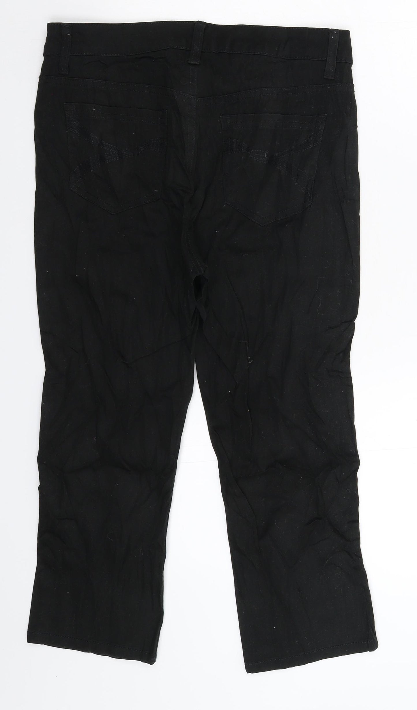 Bandolino Womens Black  Denim Cropped Jeans Size 10 L23 in