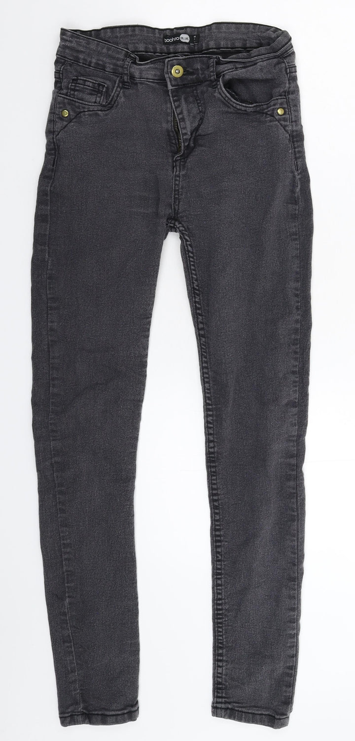 Boohoo Womens Black Denim Skinny Jeans Size 10 L27 in