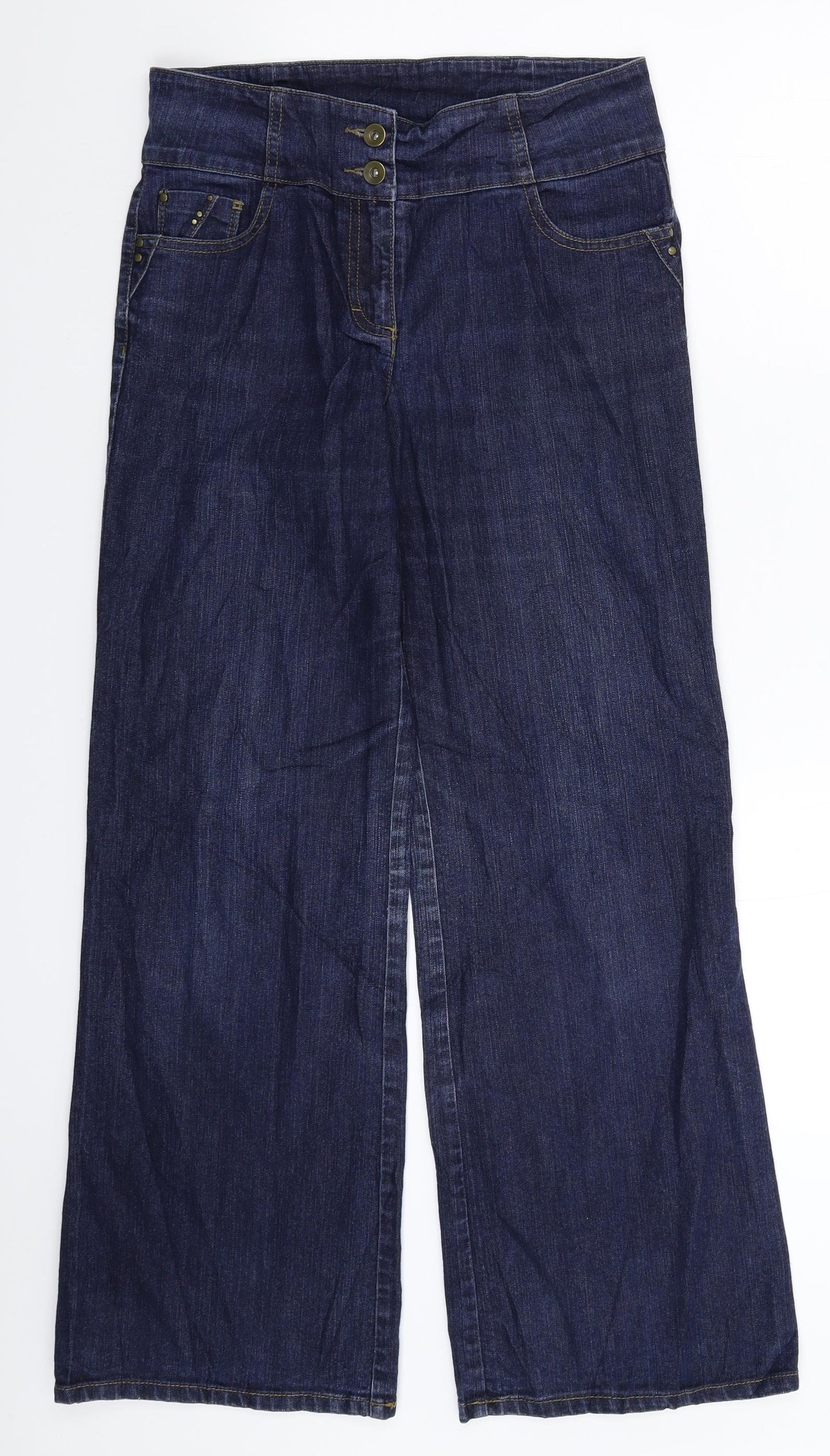 Wallis Womens Blue  Denim Wide-Leg Jeans Size 10 L28 in