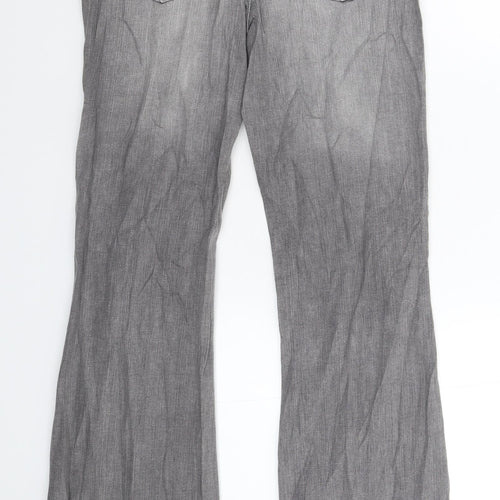 NEXT Womens Grey  Denim Flared Jeans Size 10 L33 in