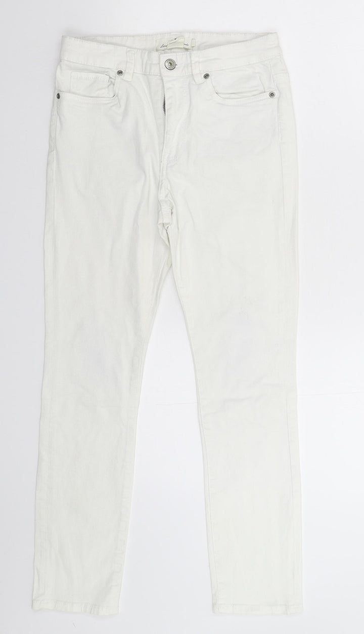 H&M Womens White Denim Skinny Jeans Size 10 L26 in
