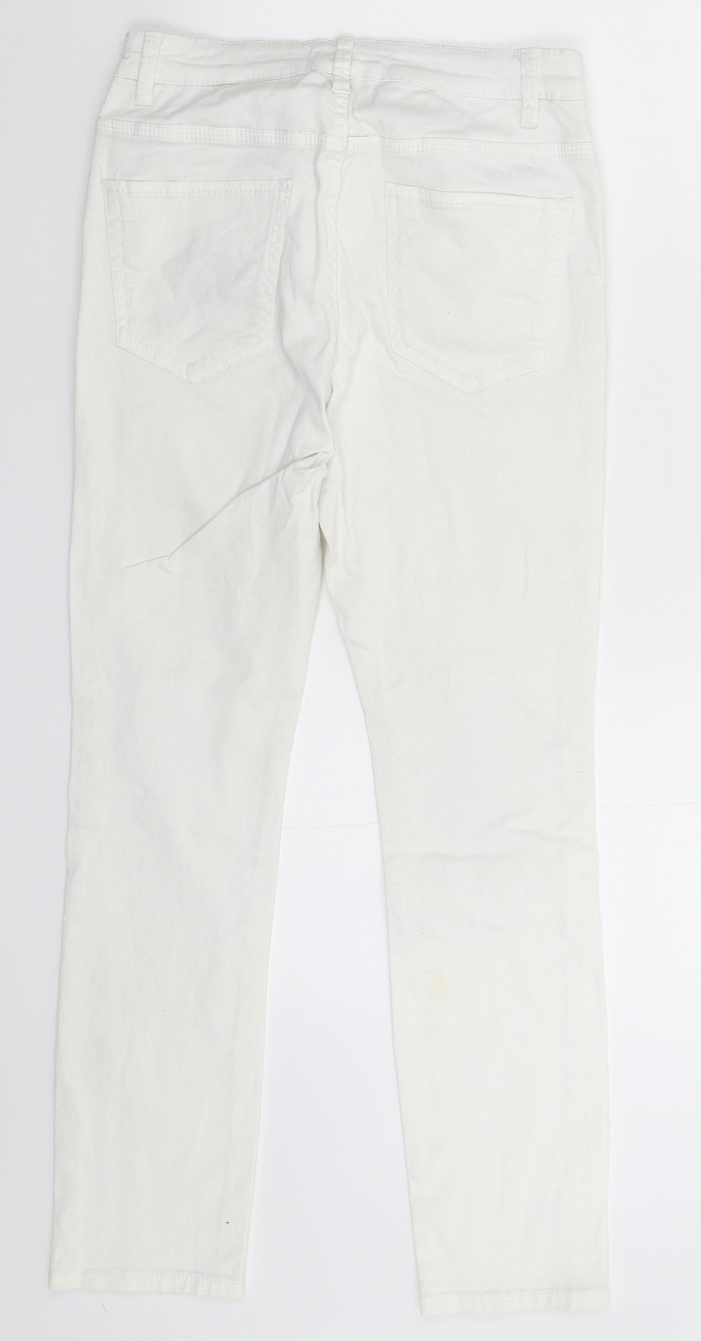 H&M Womens White  Denim Skinny Jeans Size 10 L26 in