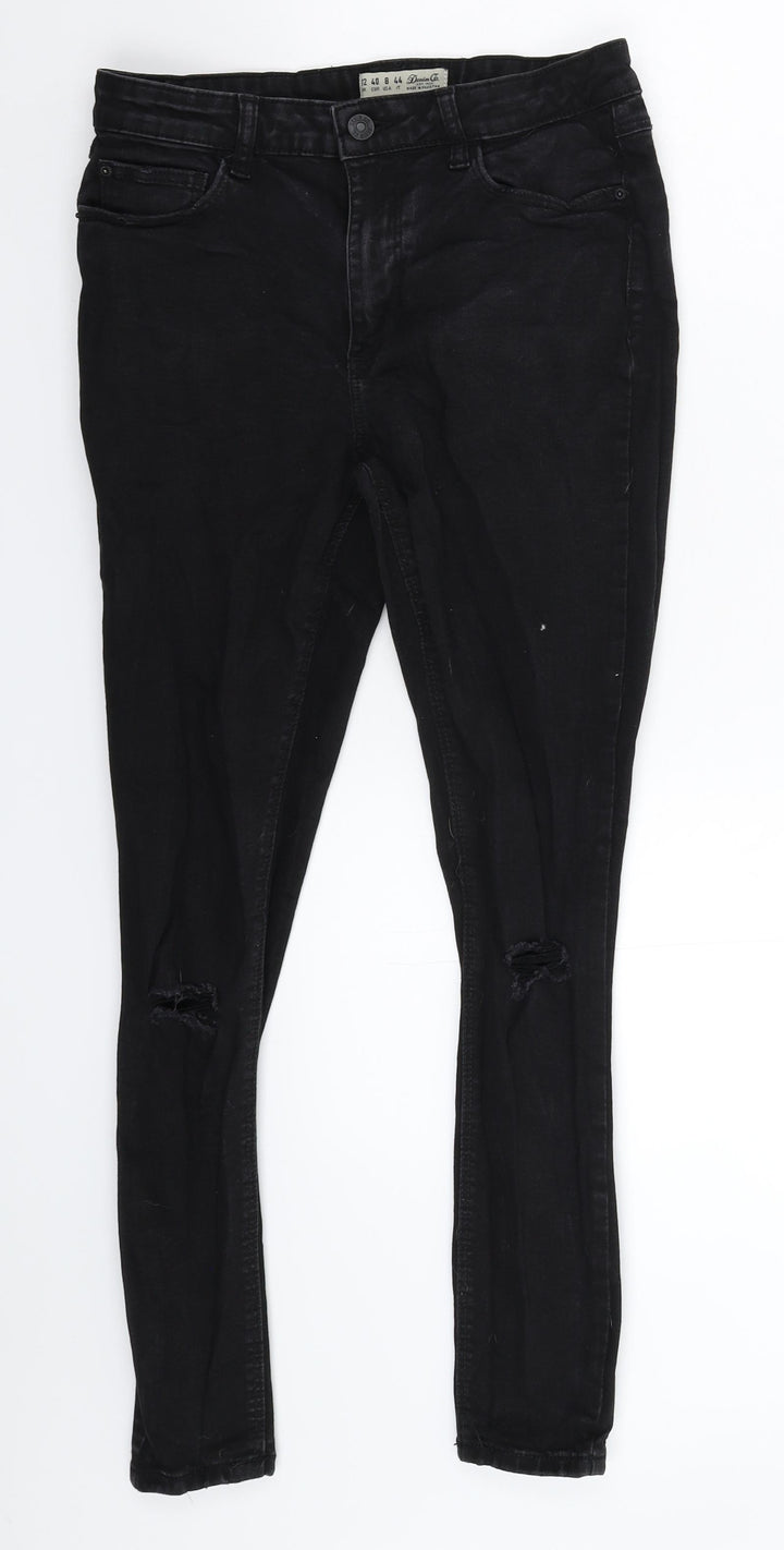 Denim & Co. Womens Black Denim Skinny Jeans Size 12 L26 in