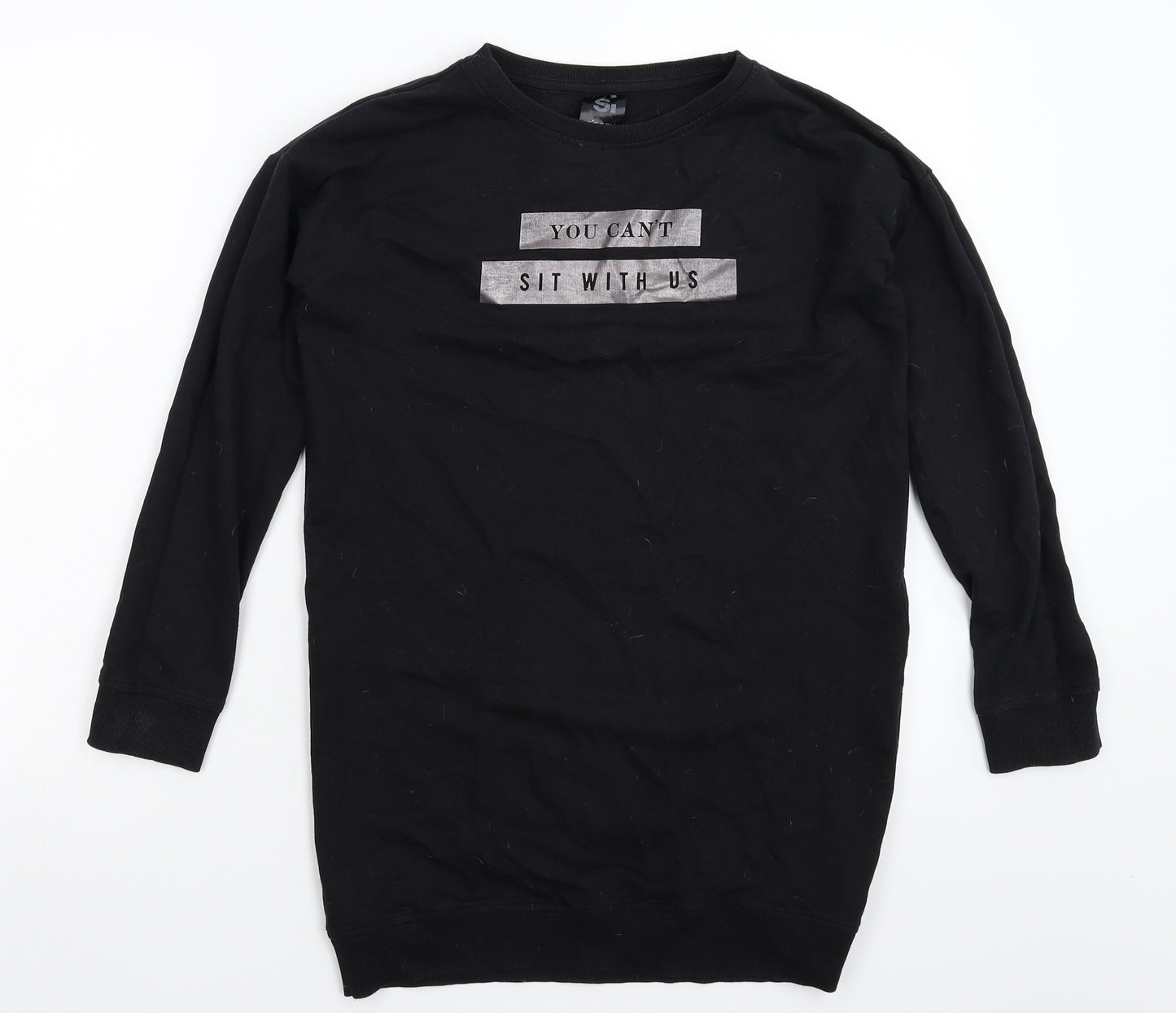 Sinsay Womens Black   Pullover Sweatshirt Size XS