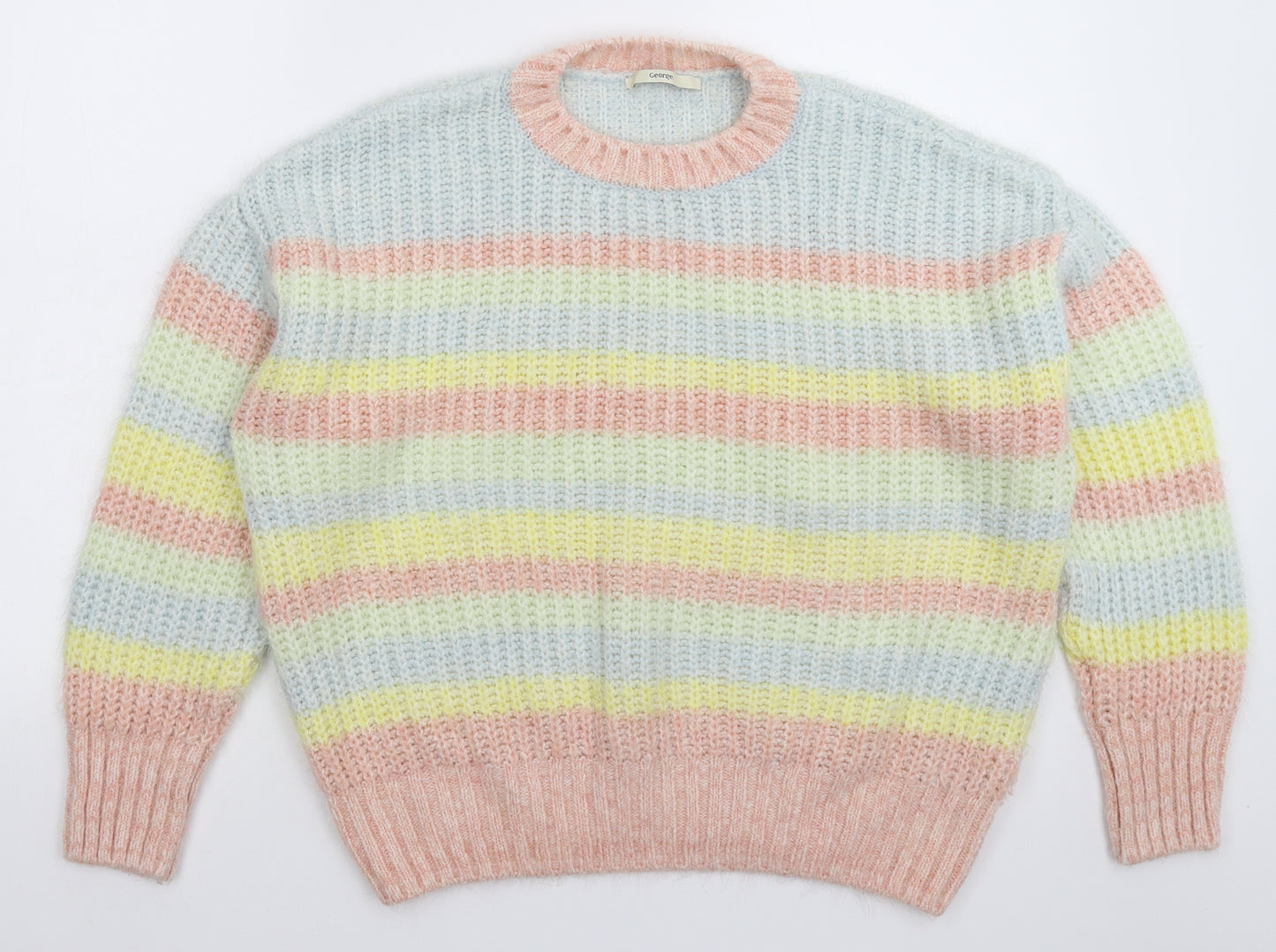 George Womens Multicoloured Striped Knit Pullover Jumper Size 18