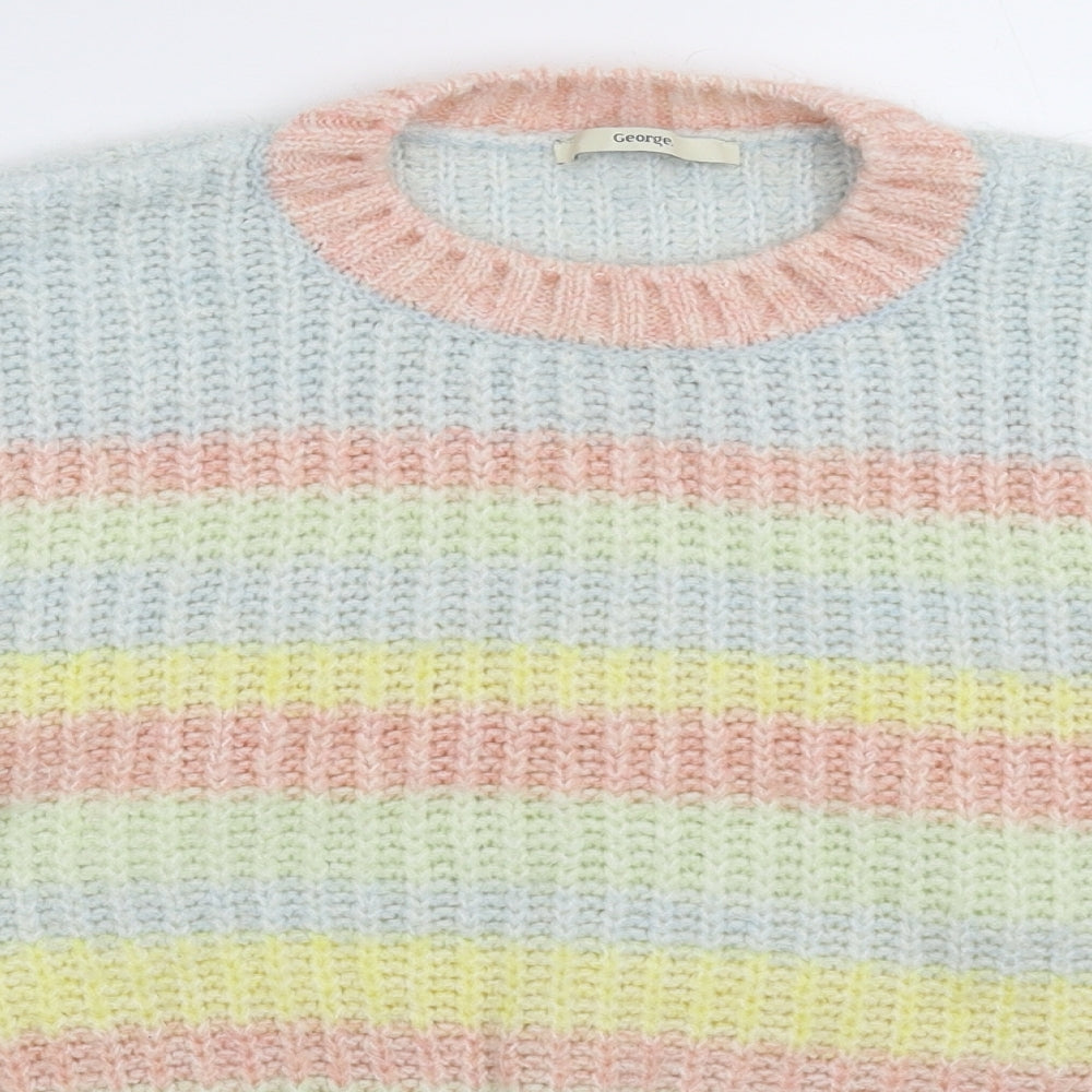 George Womens Multicoloured Striped Knit Pullover Jumper Size 18