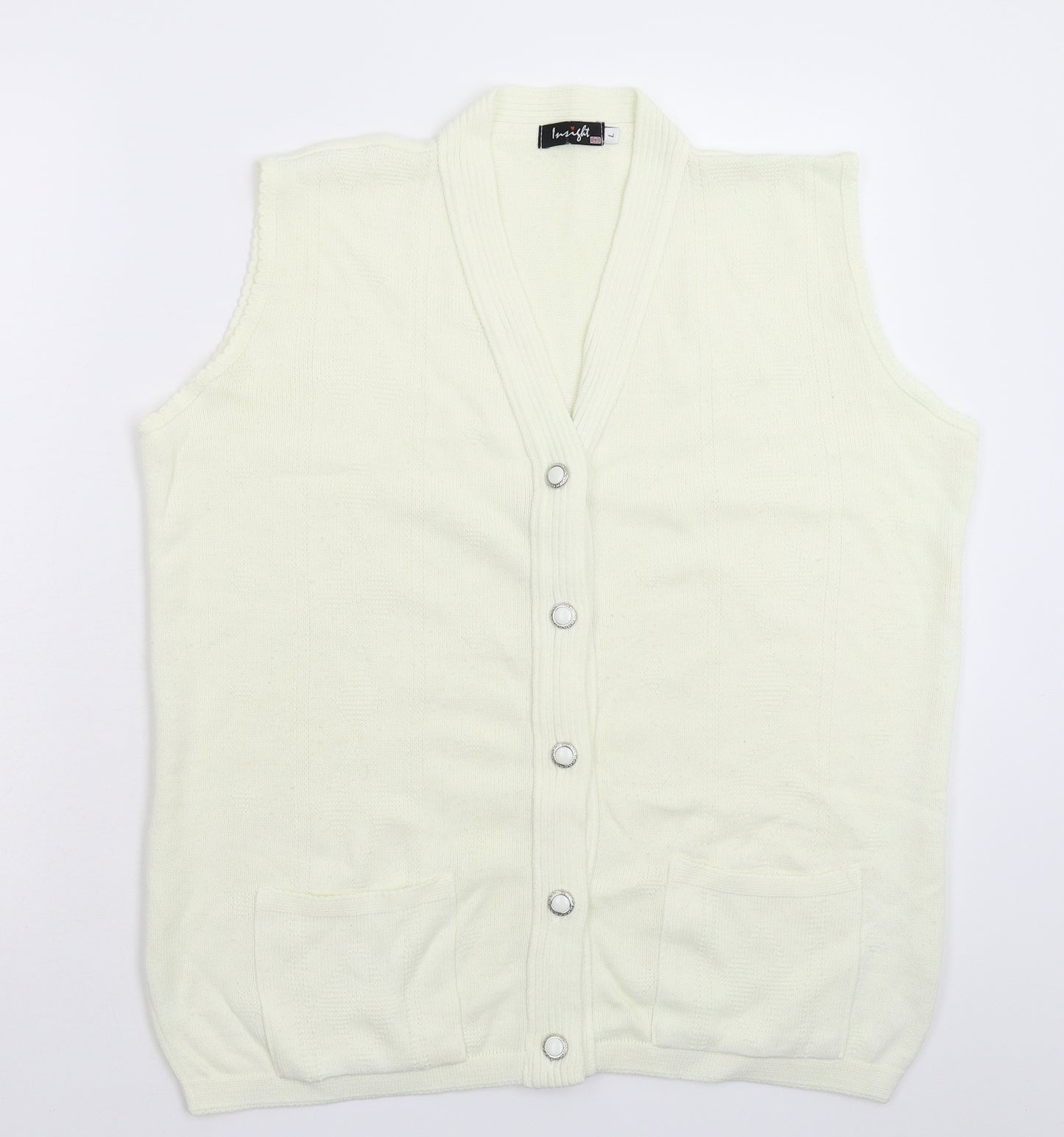 Insight Womens White  Knit Cardigan Jumper Size L
