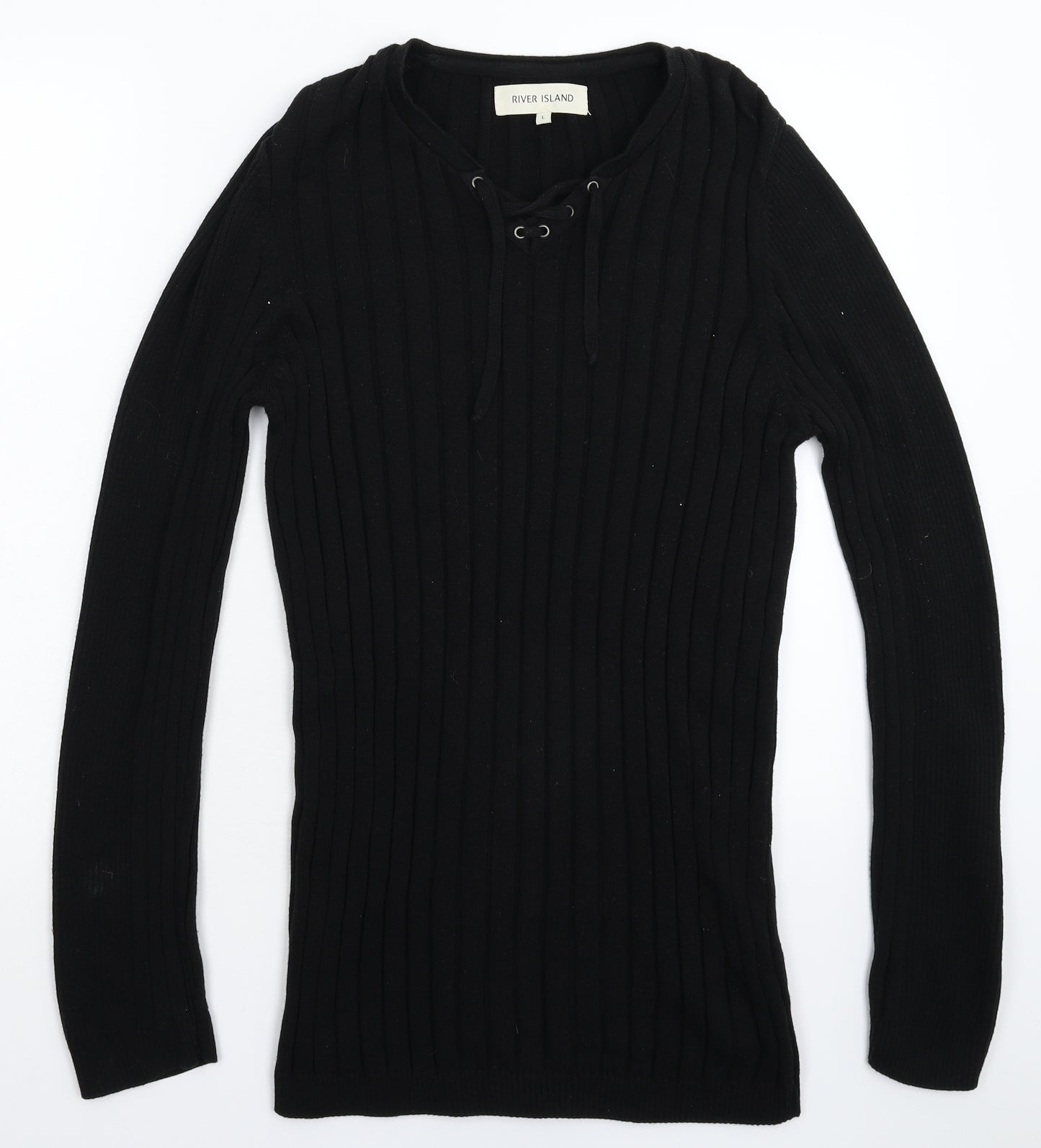 River Island Womens Black  Knit Pullover Jumper Size L