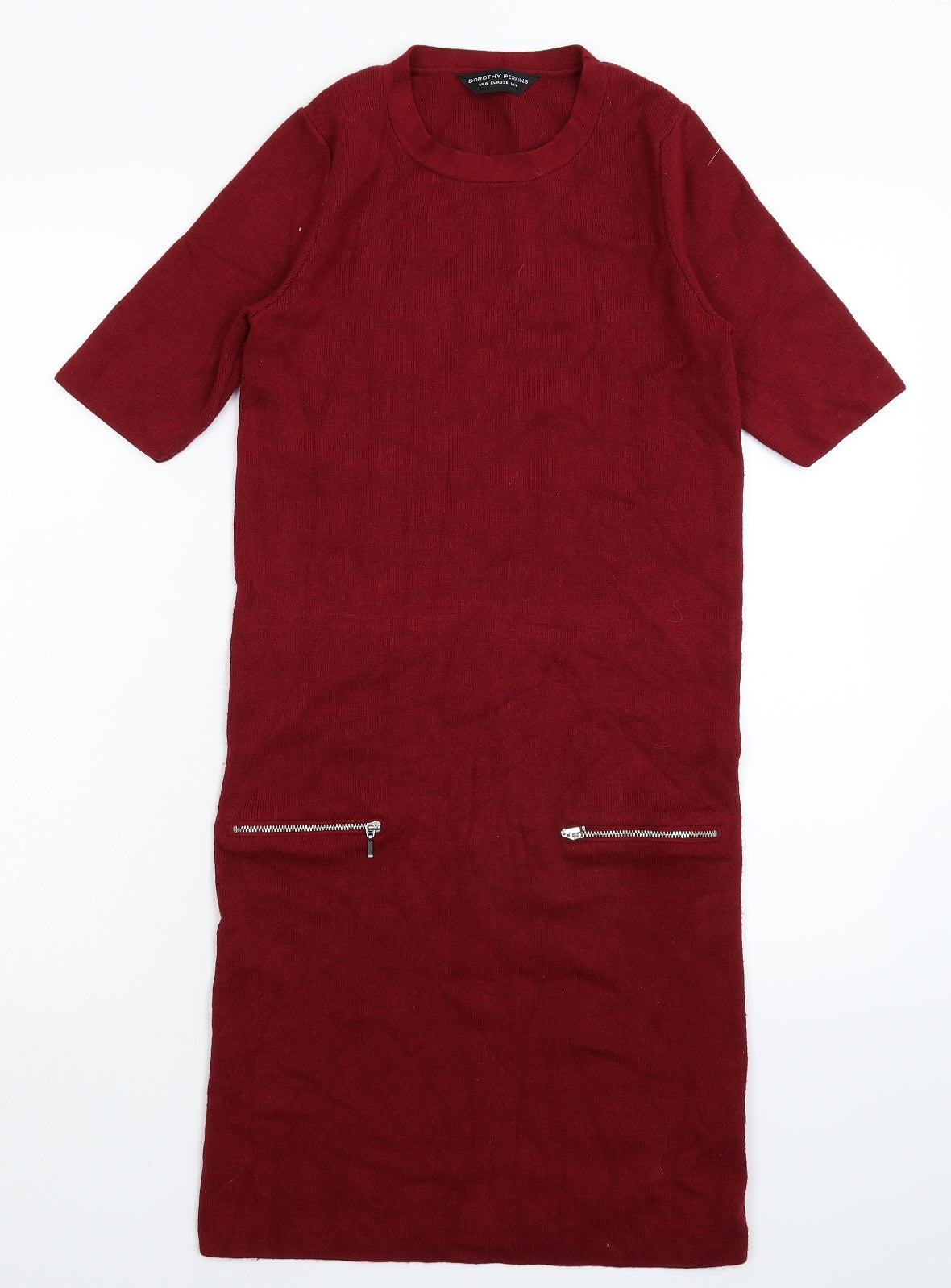 Dorothy Perkins Womens Brown  Knit Jumper Dress  Size 10