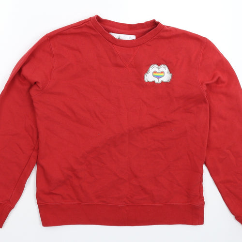 Disney Womens Red   Pullover Sweatshirt Size M