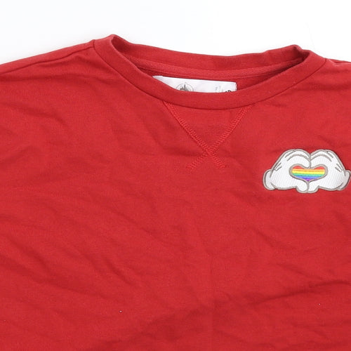 Disney Womens Red   Pullover Sweatshirt Size M