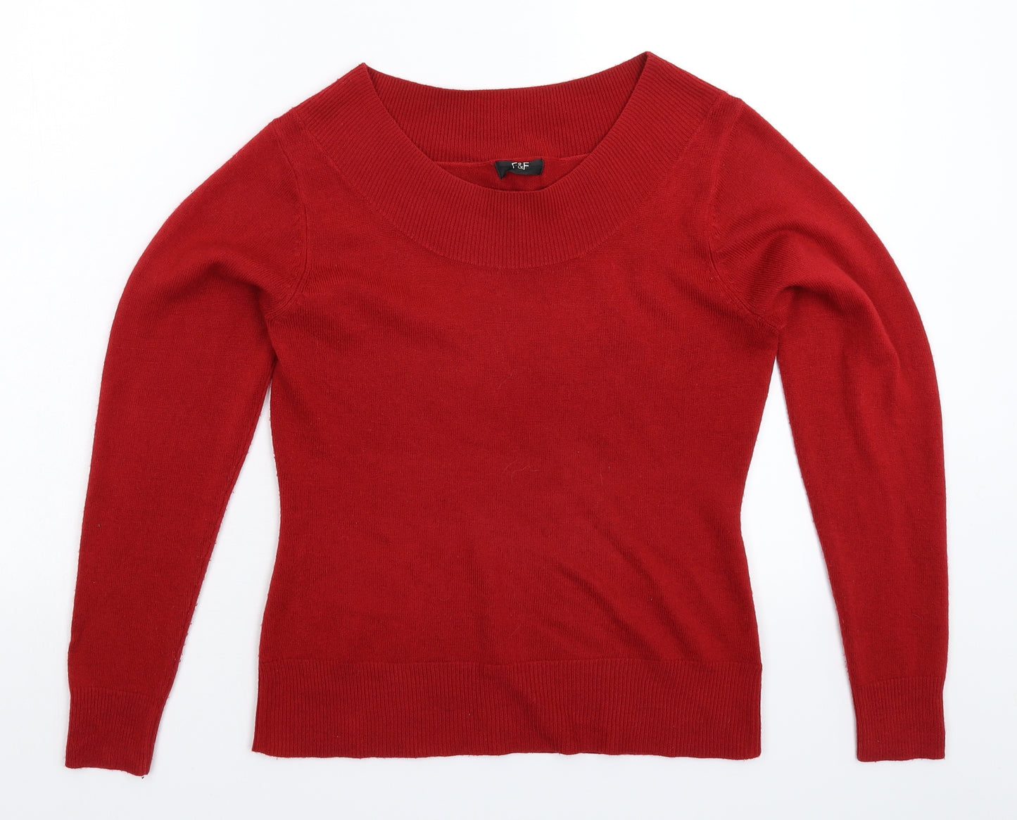 F&F Womens Red  Knit Pullover Jumper Size 12