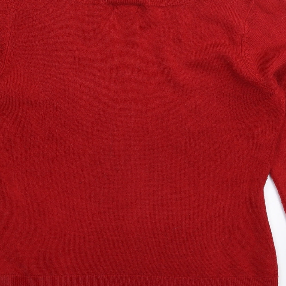 F&F Womens Red  Knit Pullover Jumper Size 12