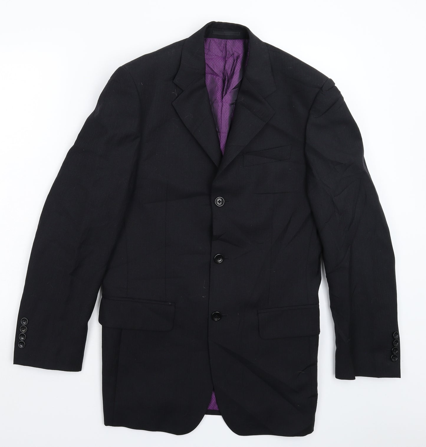 Racing Green Mens Black   Jacket Suit Jacket Size 34
