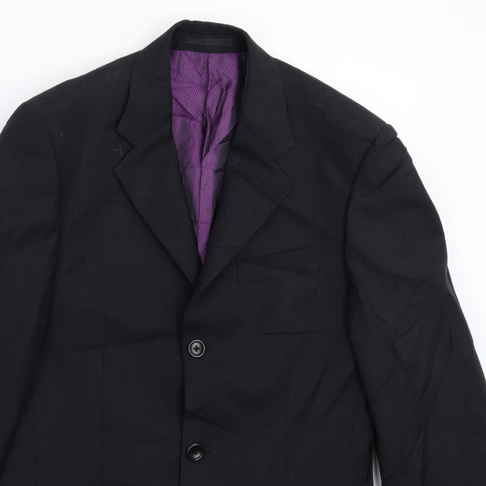 Racing Green Mens Black   Jacket Suit Jacket Size 34