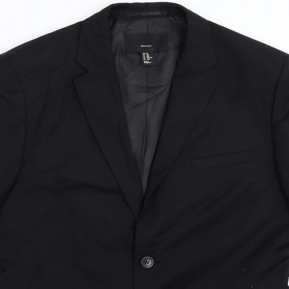 H&M Mens Black   Jacket Suit Jacket Size 38