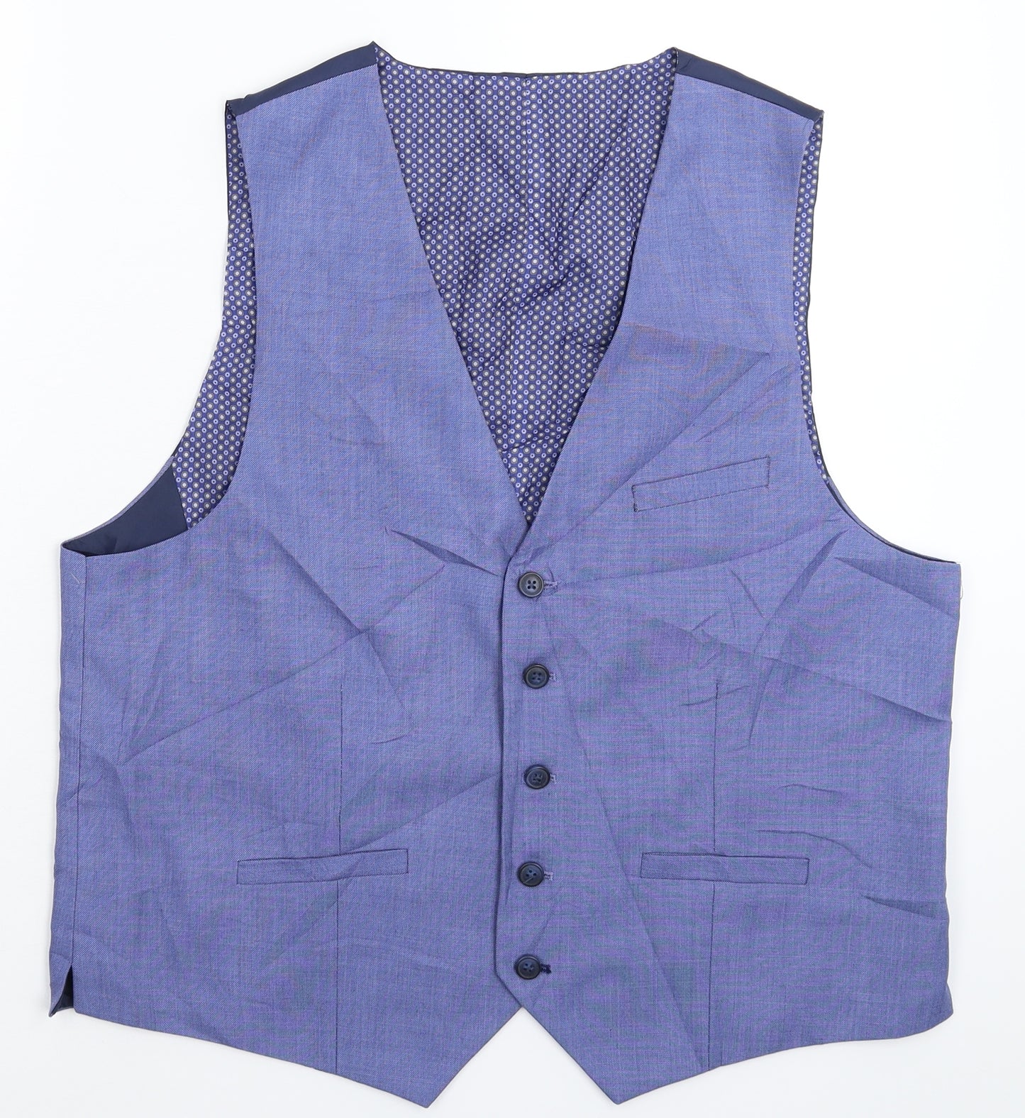 Cavani Mens Blue   Jacket Suit Waistcoat Size 42